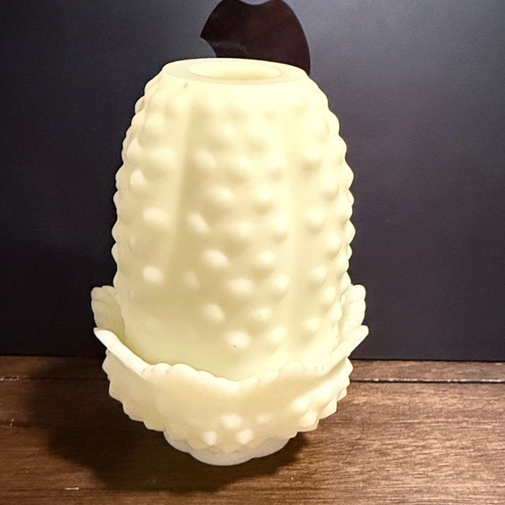 Fenton Custard Glass Hobnail Fairy Lamp
